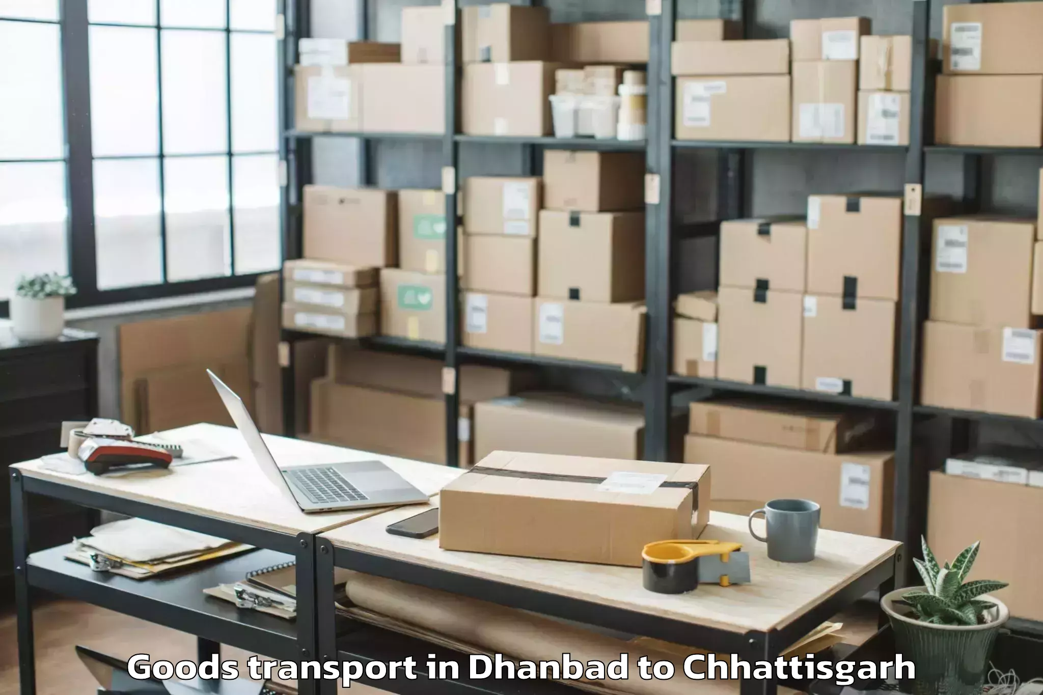 Expert Dhanbad to Geedam Goods Transport